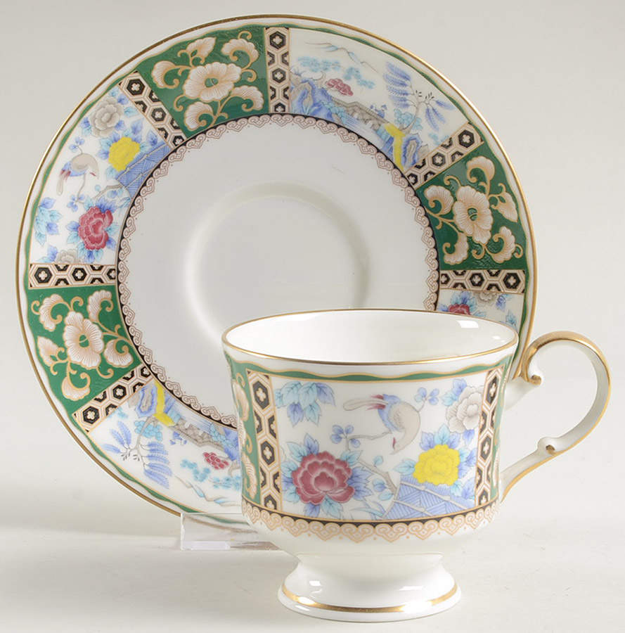 Satsuma Branch Footed Cup & Saucer Set by Mikasa-1