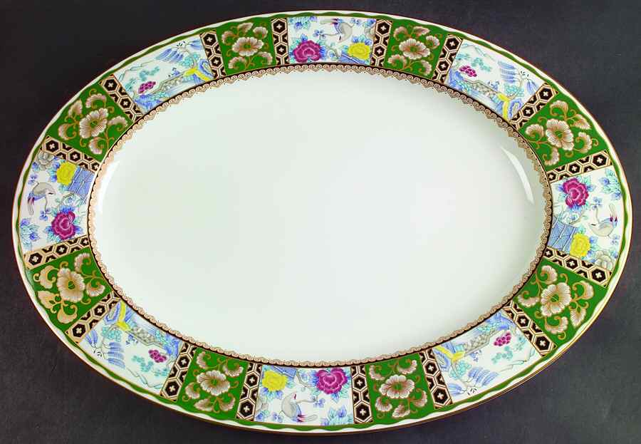 Satsuma Branch 17" Oval Serving Platter by Mikasa-1