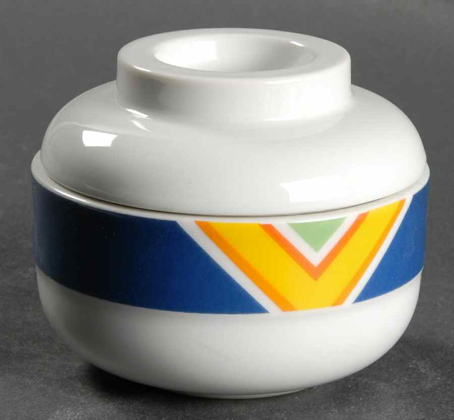Santa Fe Blue Sugar Bowl & Lid by Mikasa-1