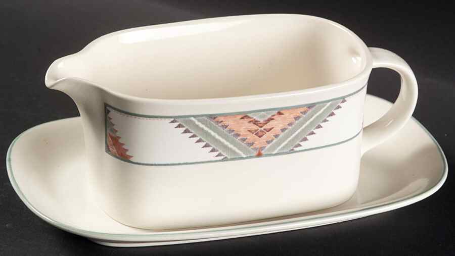 Santa Fe Gravy Boat & Underplate (Relish/Butter) by Mikasa-1