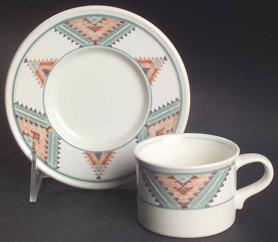 Santa Fe Flat Demitasse Cup & Saucer Set by Mikasa-1
