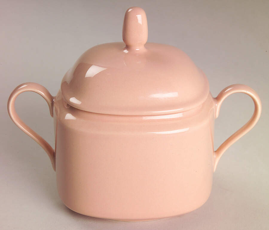 Salmon Sugar Bowl & Lid by Mikasa-1
