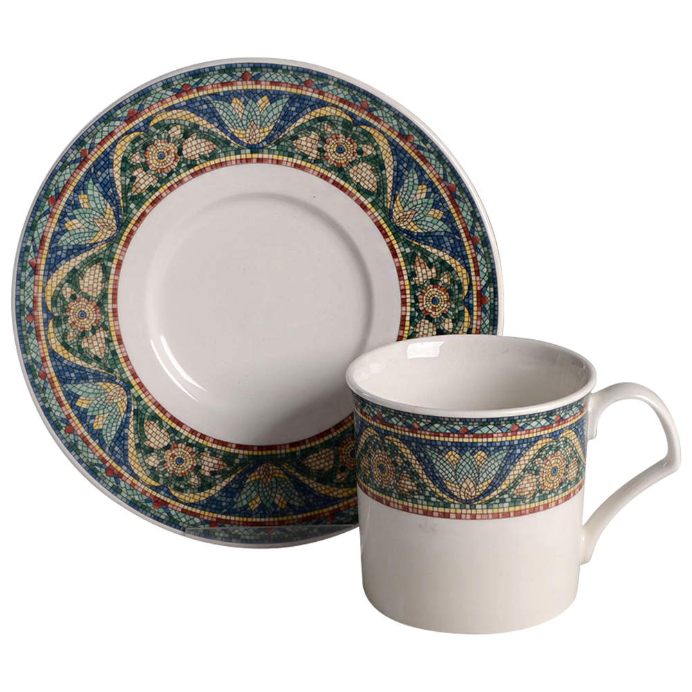 San Marco Flat Cup & Saucer Set by Mikasa-1