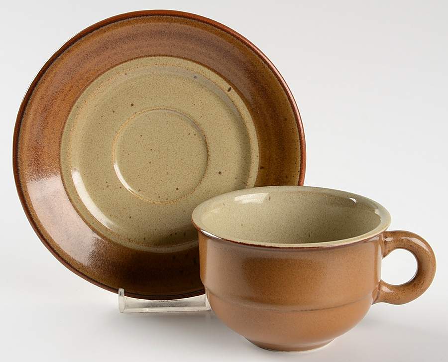 Sandstone Flat Cup & Saucer Set by Mikasa-1