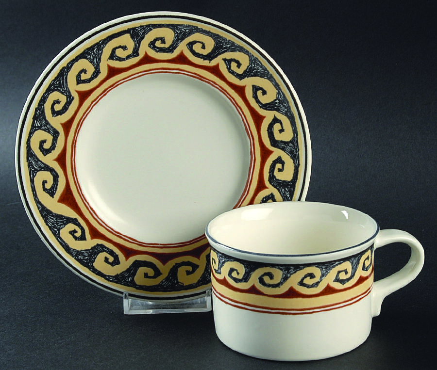 San Remo Flat Cup & Saucer Set by Mikasa-1