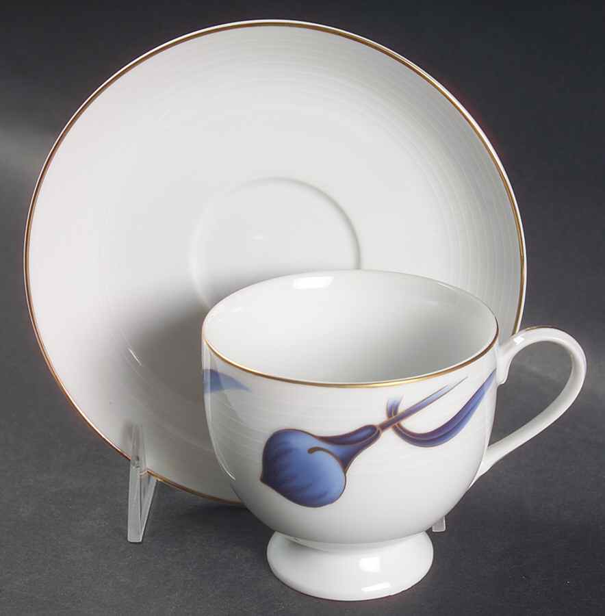 Sapphire Silhouette Footed Cup & Saucer Set by Mikasa-1
