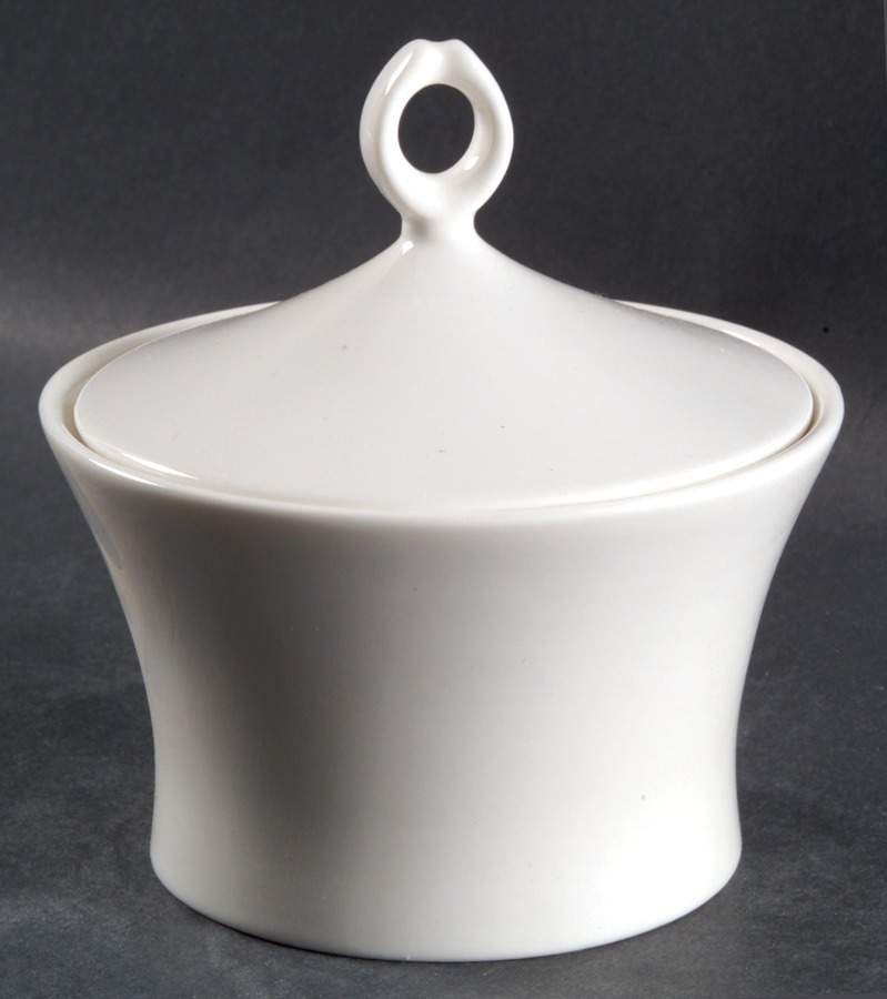 Satin White Sugar Bowl & Lid by Mikasa-1