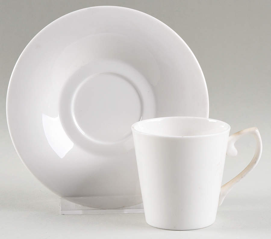 Satin White Flat Demitasse Cup & Saucer Set by Mikasa-1