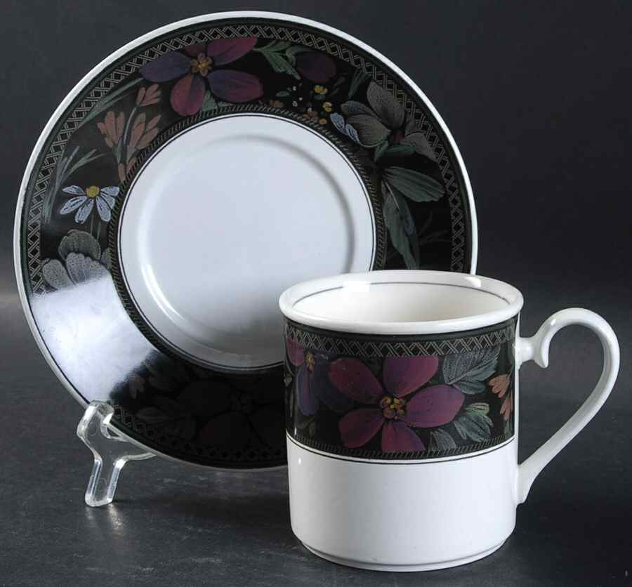 Serene Garden Flat Cup & Saucer Set by Mikasa-1