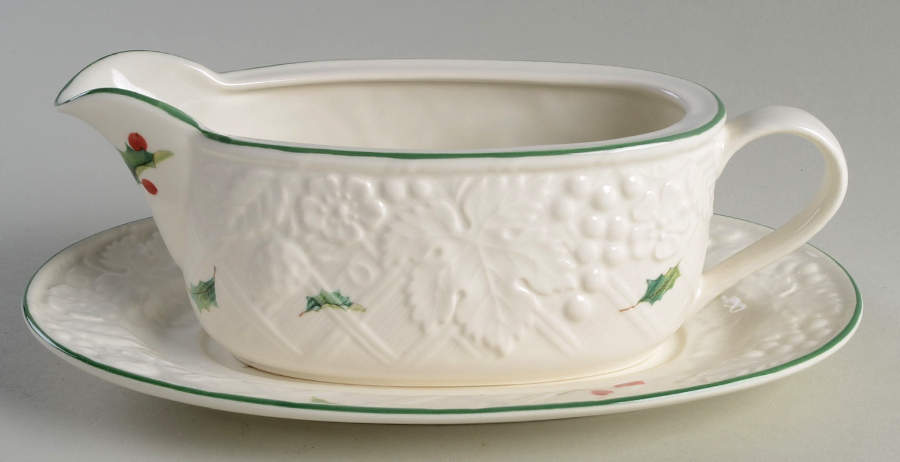 Season's Holly Gravy Boat & Underplate by Mikasa-1
