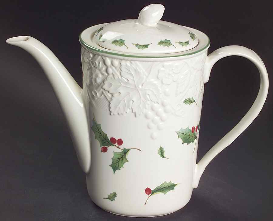 Season's Holly Coffee Pot & Lid by Mikasa-1