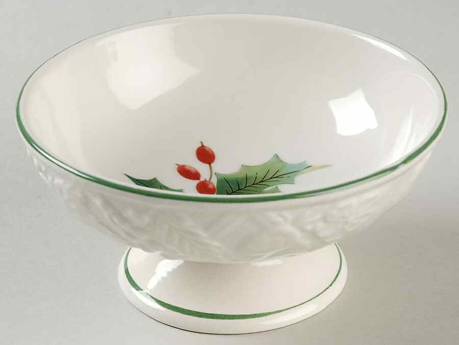 Season's Holly Crudite Snack Bowl/Dip Or Sherbet by Mikasa-1