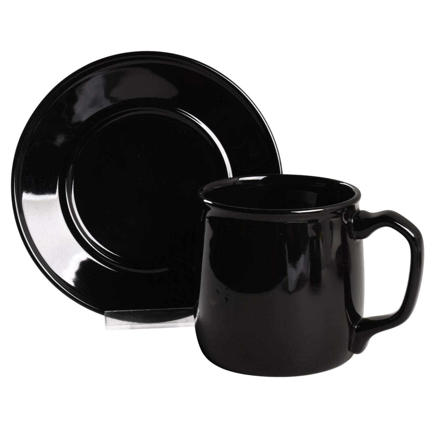 Separates Jet Black Flat Cup & Saucer Set by Mikasa-1