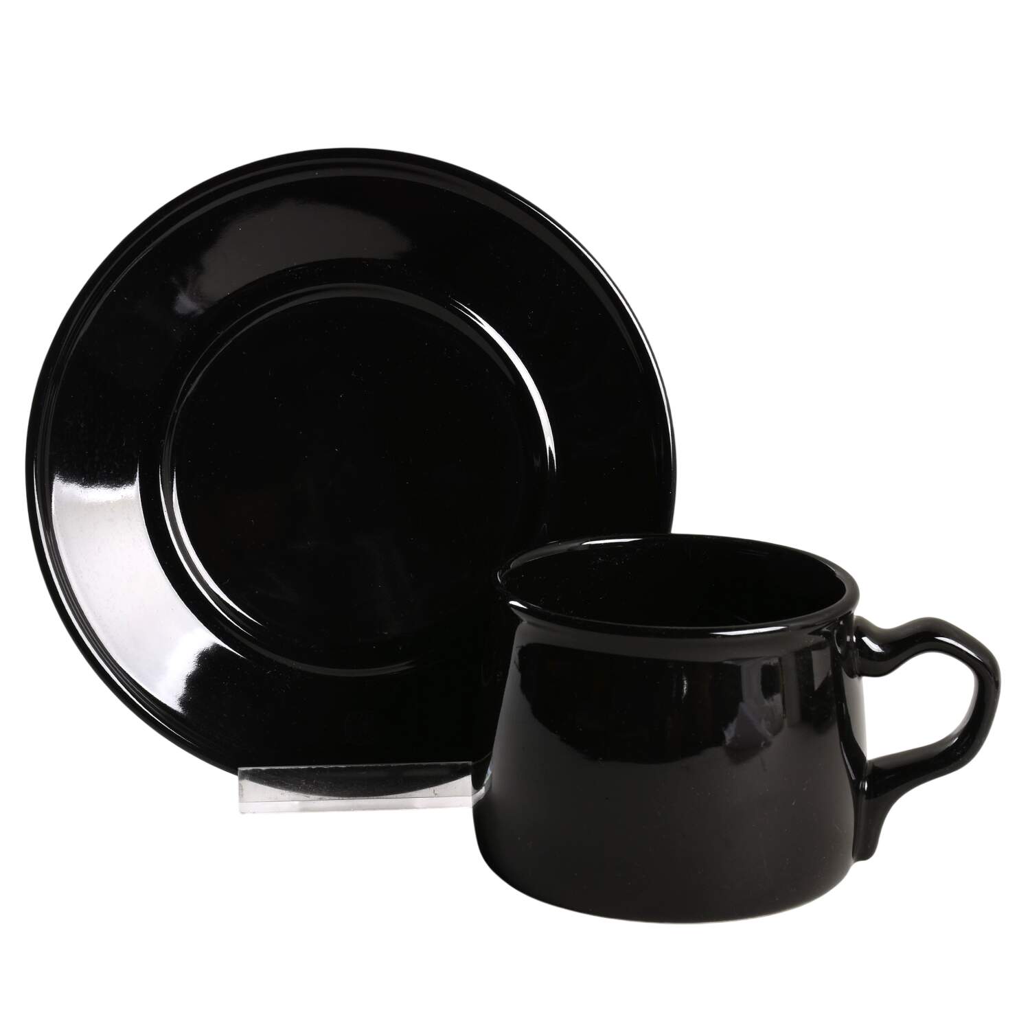 Separates Jet Black Flat Cup & Saucer Set by Mikasa-1