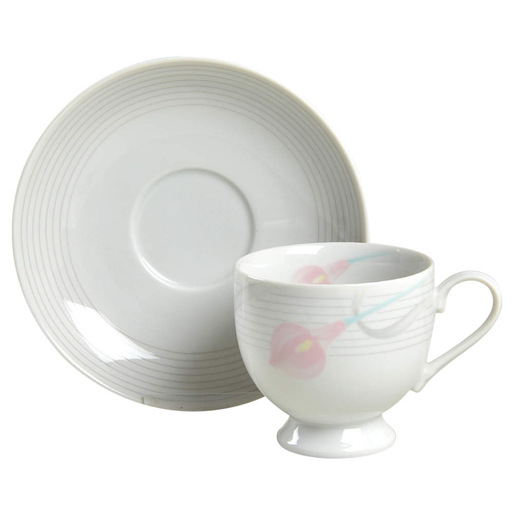 Serenade Pink Footed Cup & Saucer Set by Mikasa-1