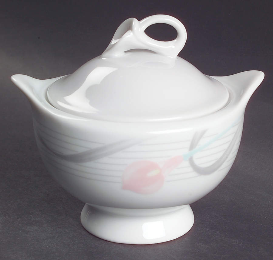 Serenade Pink Sugar Bowl & Lid by Mikasa-1
