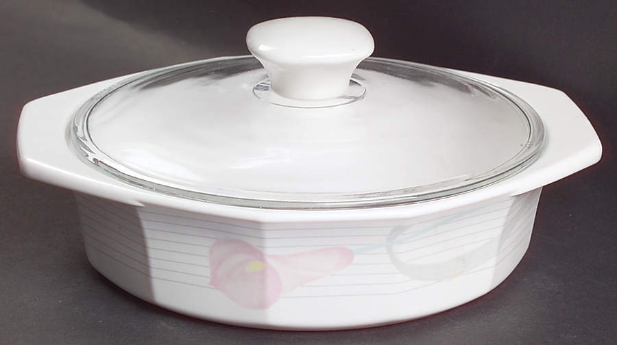 Serenade Pink 1 Pt Round Covered Casserole by Mikasa-1