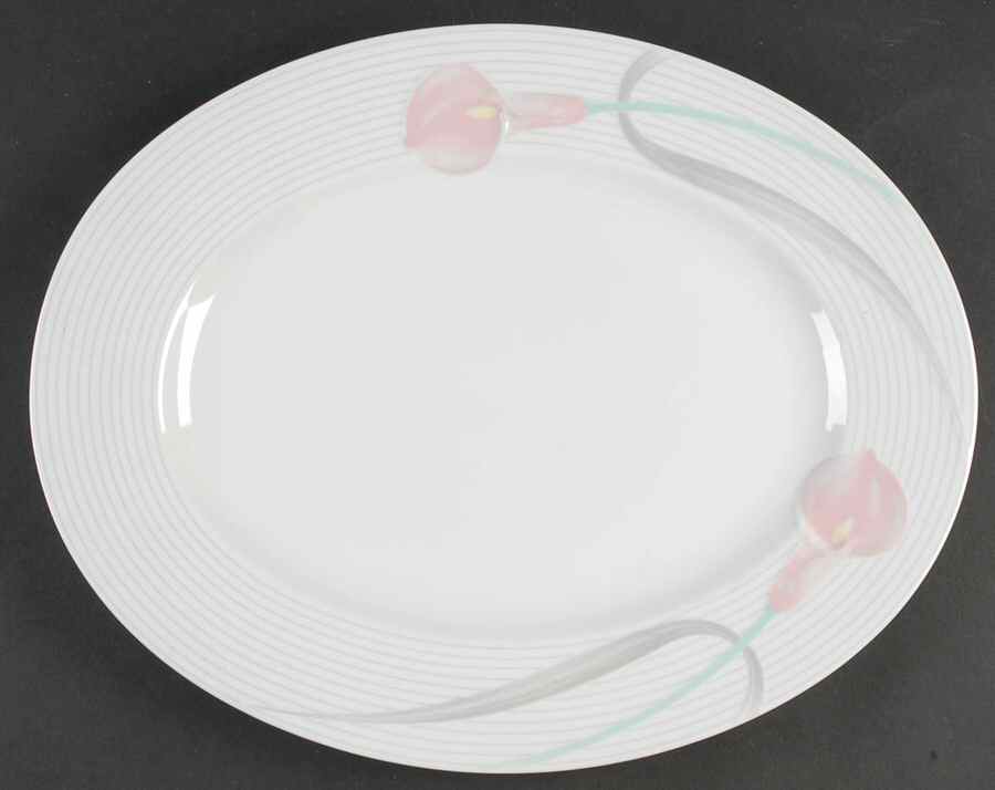 Serenade Pink 14" Oval Serving Platter by Mikasa-1