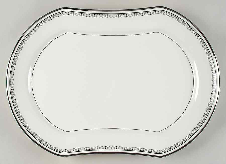 Seville (Black Border) 17" Oval Serving Platter by Mikasa-1