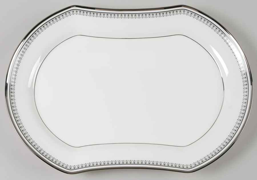 Seville (Black Border) 14" Oval Serving Platter by Mikasa-1