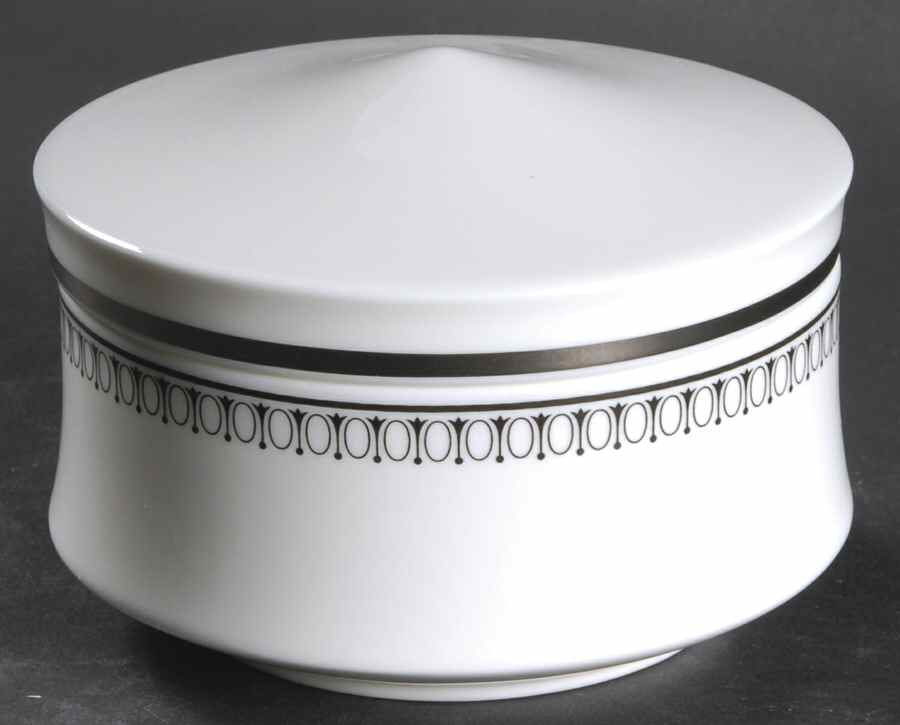 Seville (Black Border) Sugar Bowl & Lid by Mikasa-1