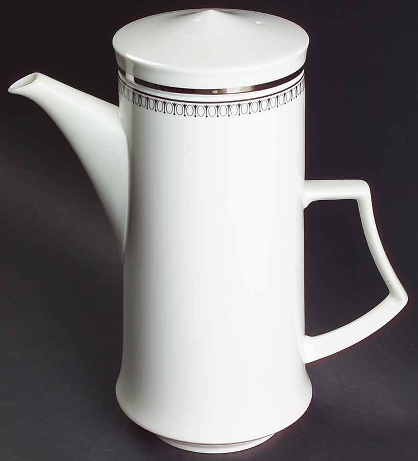 Seville (Black Border) Coffee Pot & Lid by Mikasa-1