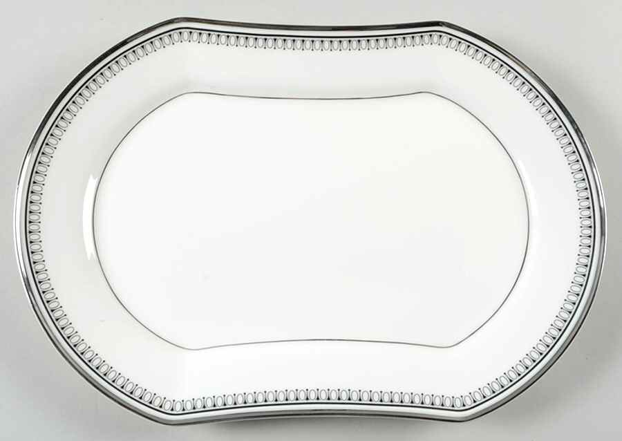 Seville (Black Border) 13" Oval Serving Platter by Mikasa-1