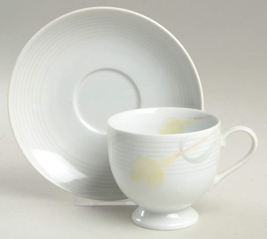 Serenade Yellow Footed Cup & Saucer Set by Mikasa-1