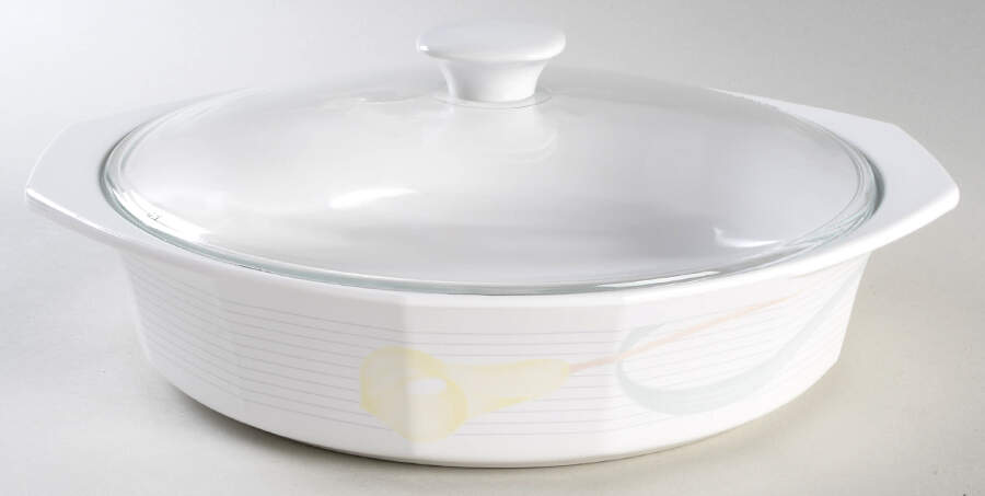 Serenade Yellow 2.25 Qt Round Covered Casserole by Mikasa-1