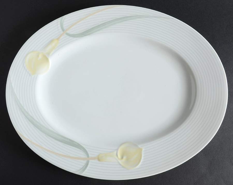 Serenade Yellow 14" Oval Serving Platter by Mikasa-1