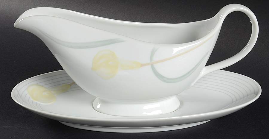 Serenade Yellow Gravy Boat & Underplate by Mikasa-1