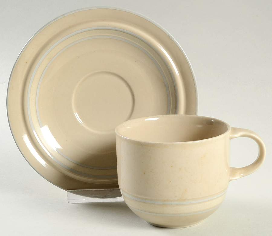 Shadow Blue Flat Cup & Saucer Set by Mikasa-1
