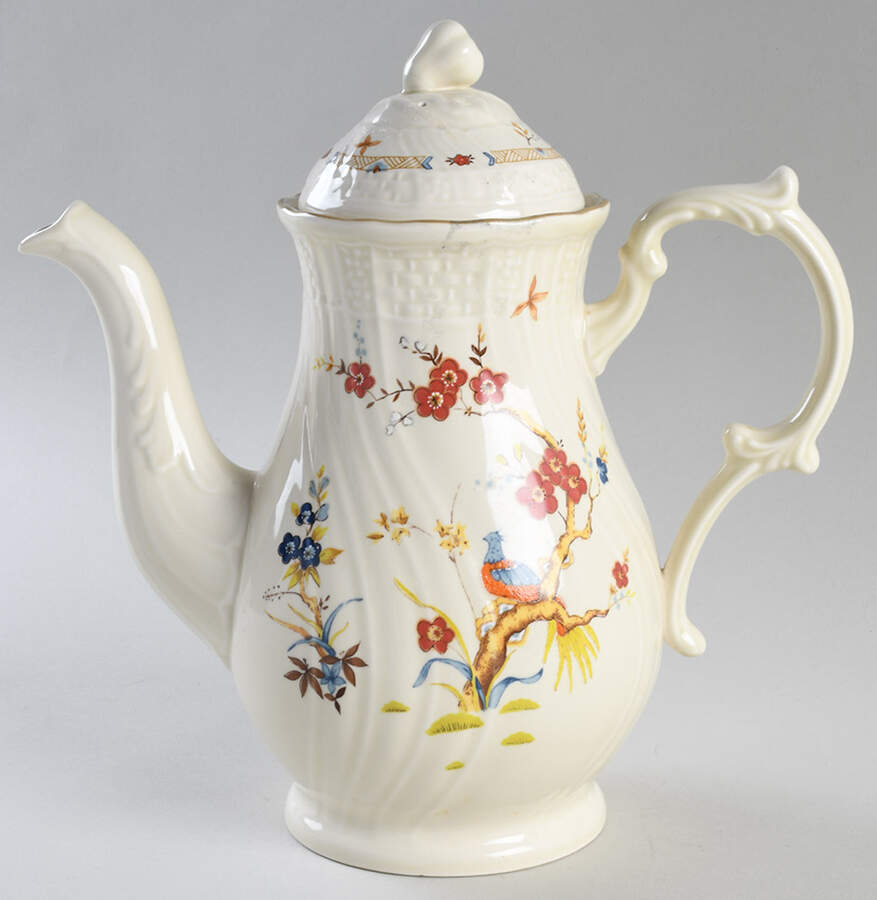 Shangri-La (D1001, Fine Ivory) Coffee Pot & Lid by Mikasa-1