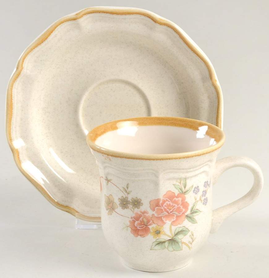 Silk Bouquet Flat Cup & Saucer Set by Mikasa-1