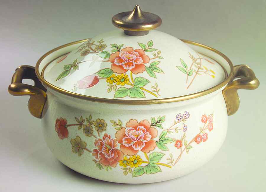 Silk Bouquet 2 Quart Metal Covered Casserole by Mikasa-1