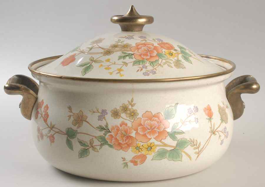 Silk Bouquet 4 Quart Metal Covered Casserole by Mikasa-1