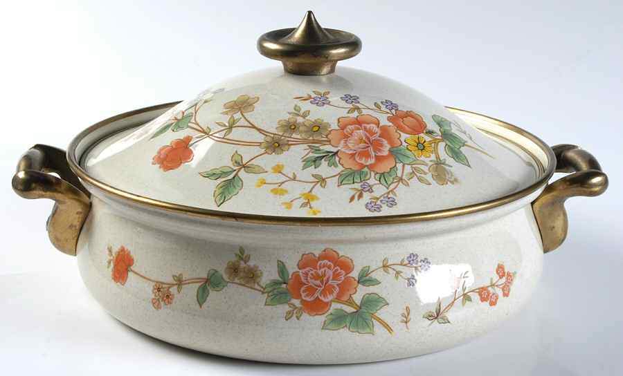 Silk Bouquet 2.5 Quart Metal Round Covered Casserole by Mikasa-1