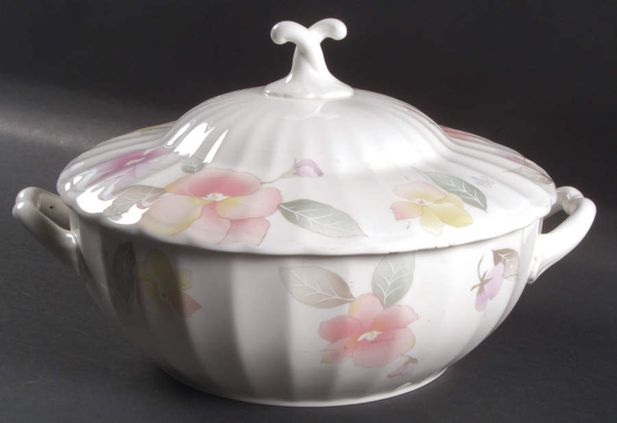 Silk Blossoms Round Covered Vegetable by Mikasa-1