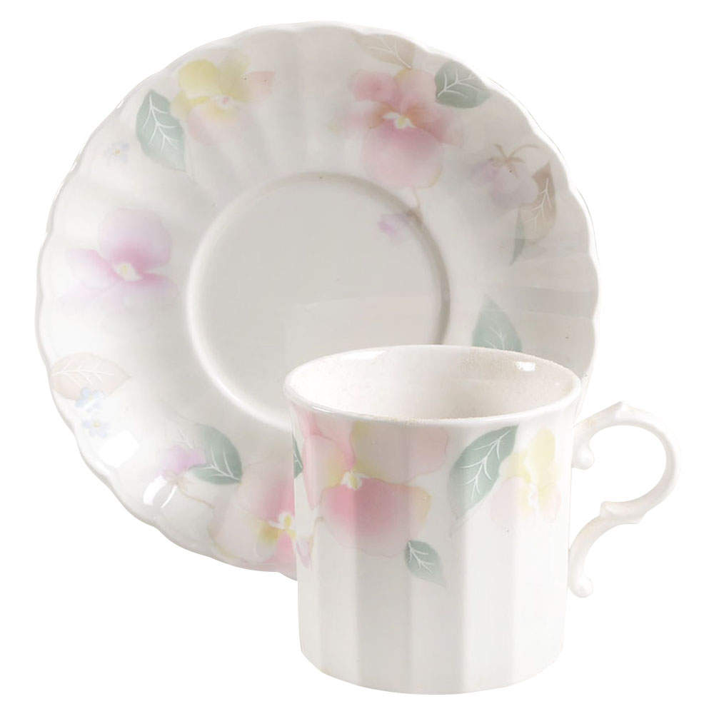 Silk Blossoms Flat Cup & Saucer Set by Mikasa-1