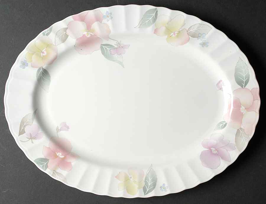 Silk Blossoms 14" Oval Serving Platter by Mikasa-1