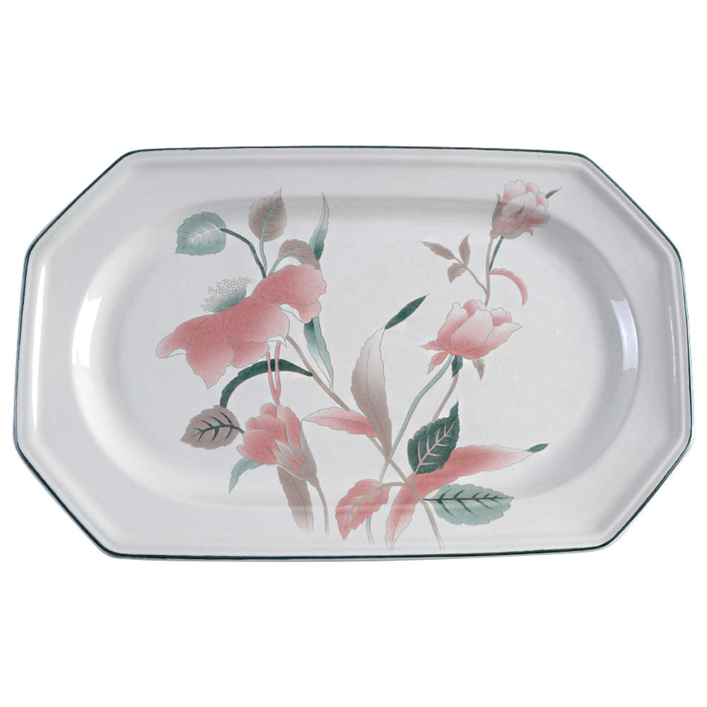 Silk Flowers 14" Oval Serving Platter by Mikasa-1