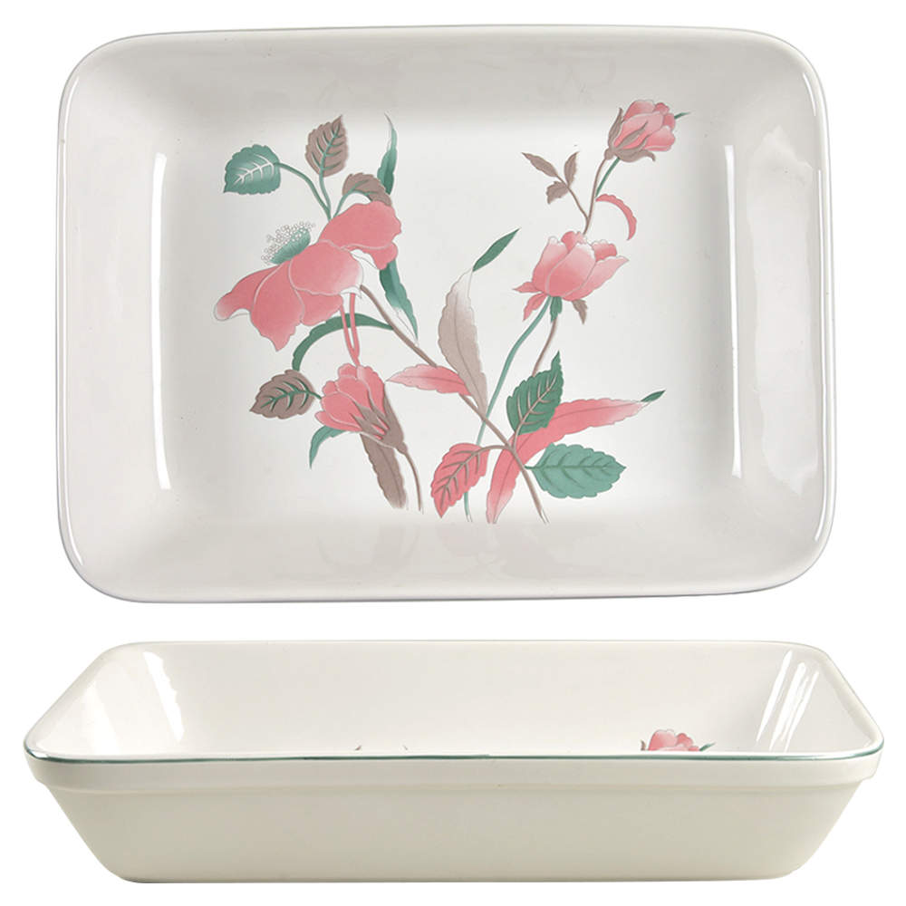 Silk Flowers 12" Rectangular Baker by Mikasa-1