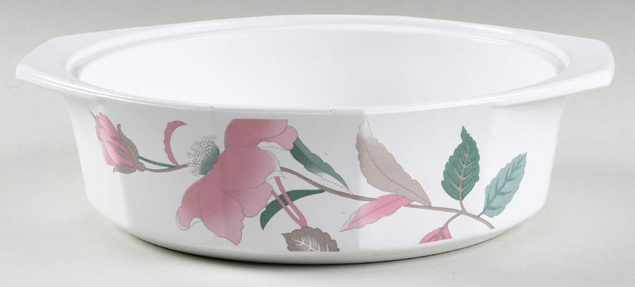 Silk Flowers 1.25 Qt Round Casserole No Lid by Mikasa-1
