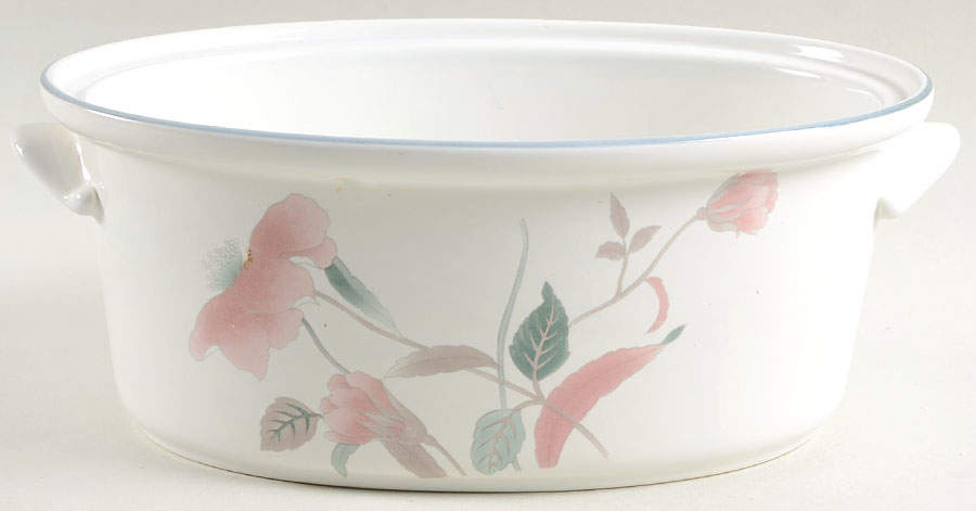 Silk Flowers 1.5 Quart Oval Covered Casserole No Lid by Mikasa-1