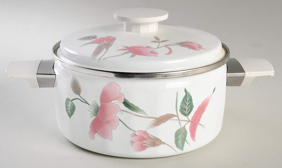 Silk Flowers 3 Quart Metal Covered Casserole, Lid Only by Mikasa-1