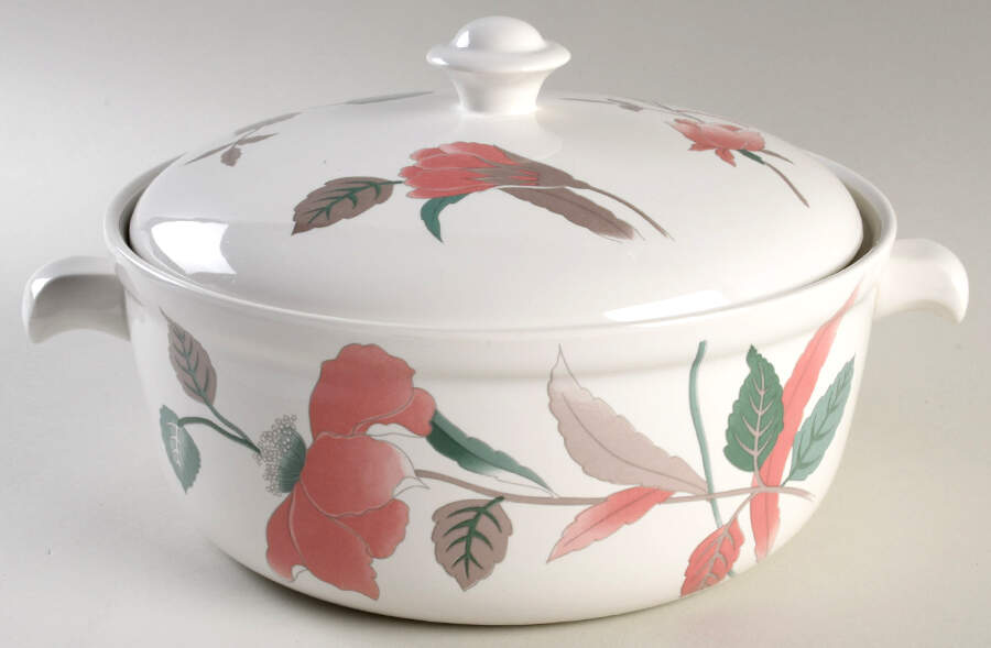 Silk Flowers 3 Quart Round Covered Casserole by Mikasa-1