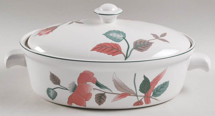 Silk Flowers 2 Quart Oval Covered Casserole by Mikasa-1