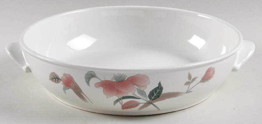 Silk Flowers 2 Qt Round Covered Casserole No Lid by Mikasa-1