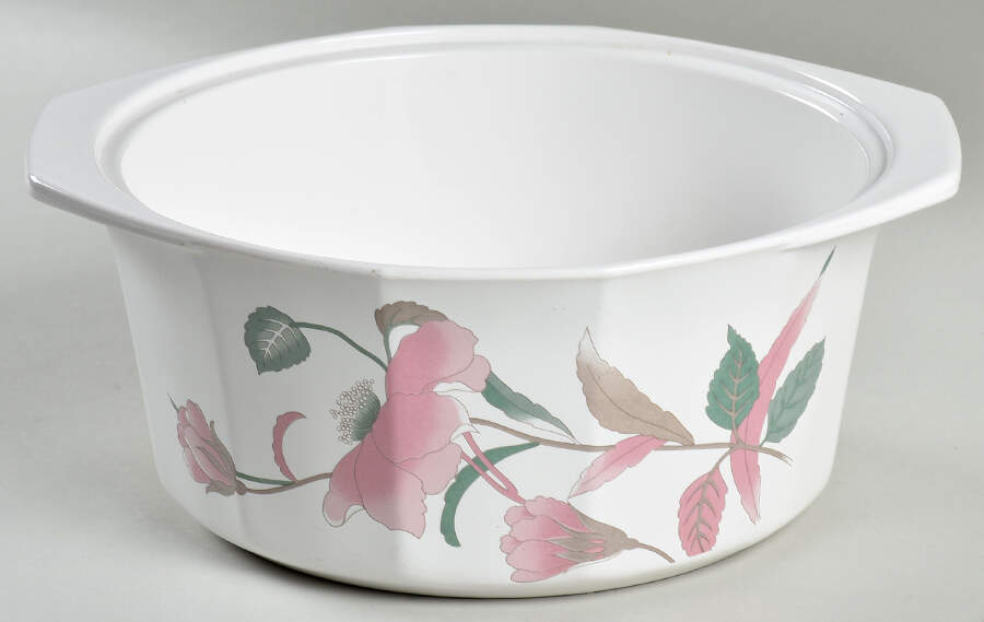 Silk Flowers 2 Qt Round Covered Casserole No Lid by Mikasa-1