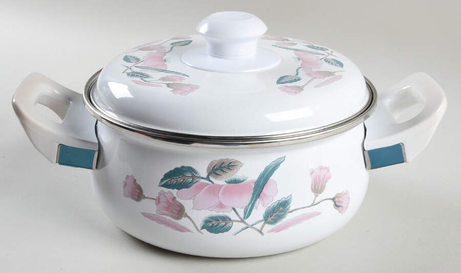 Silk Flowers 2 Quart Metal Covered Casserole by Mikasa-1
